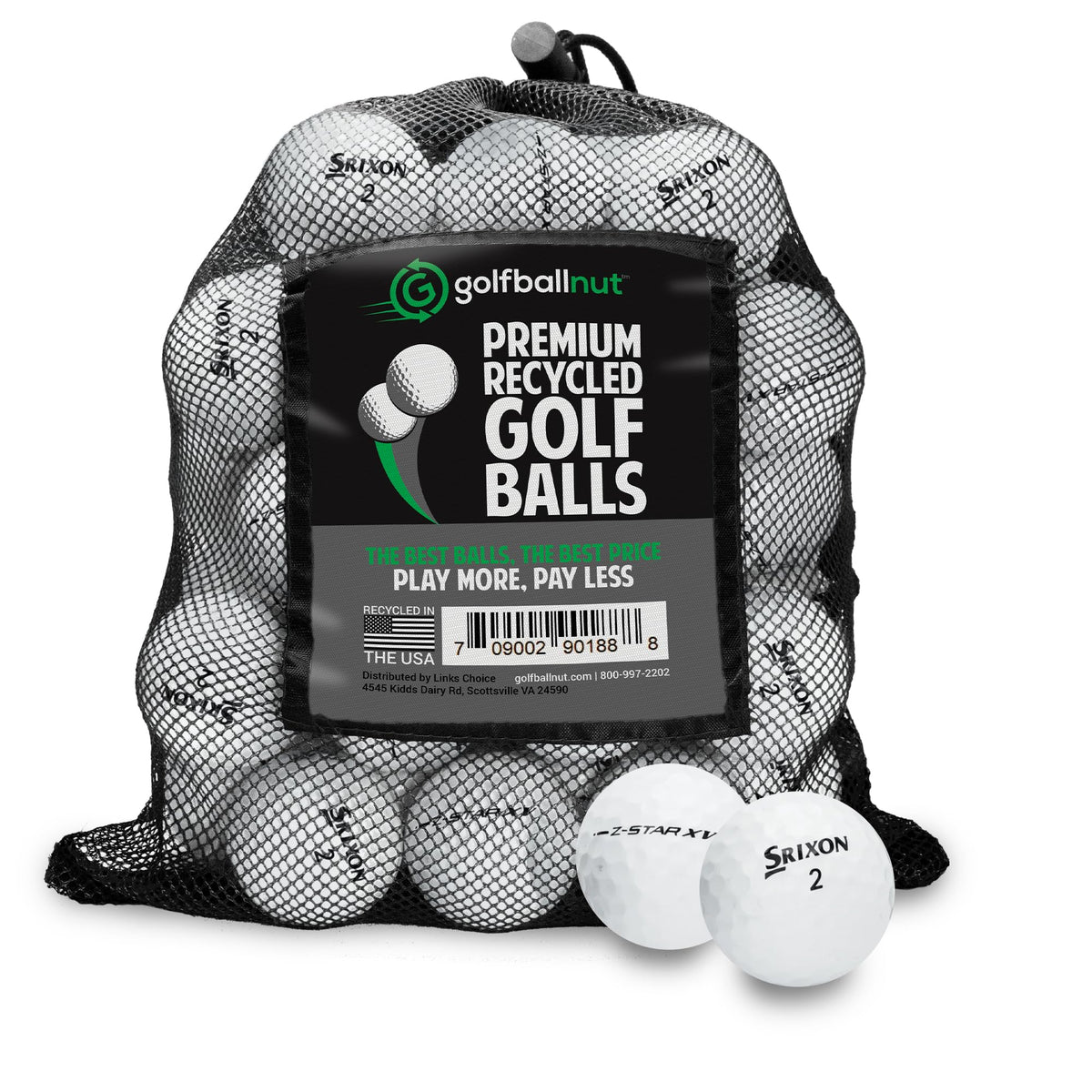GolfBall Nut 48-pack recycled Srixon Z-series mix, ready for practice.