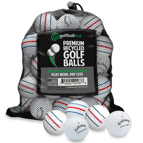 GolfBall Nut 48-used balls in a mesh bag for practice rounds.