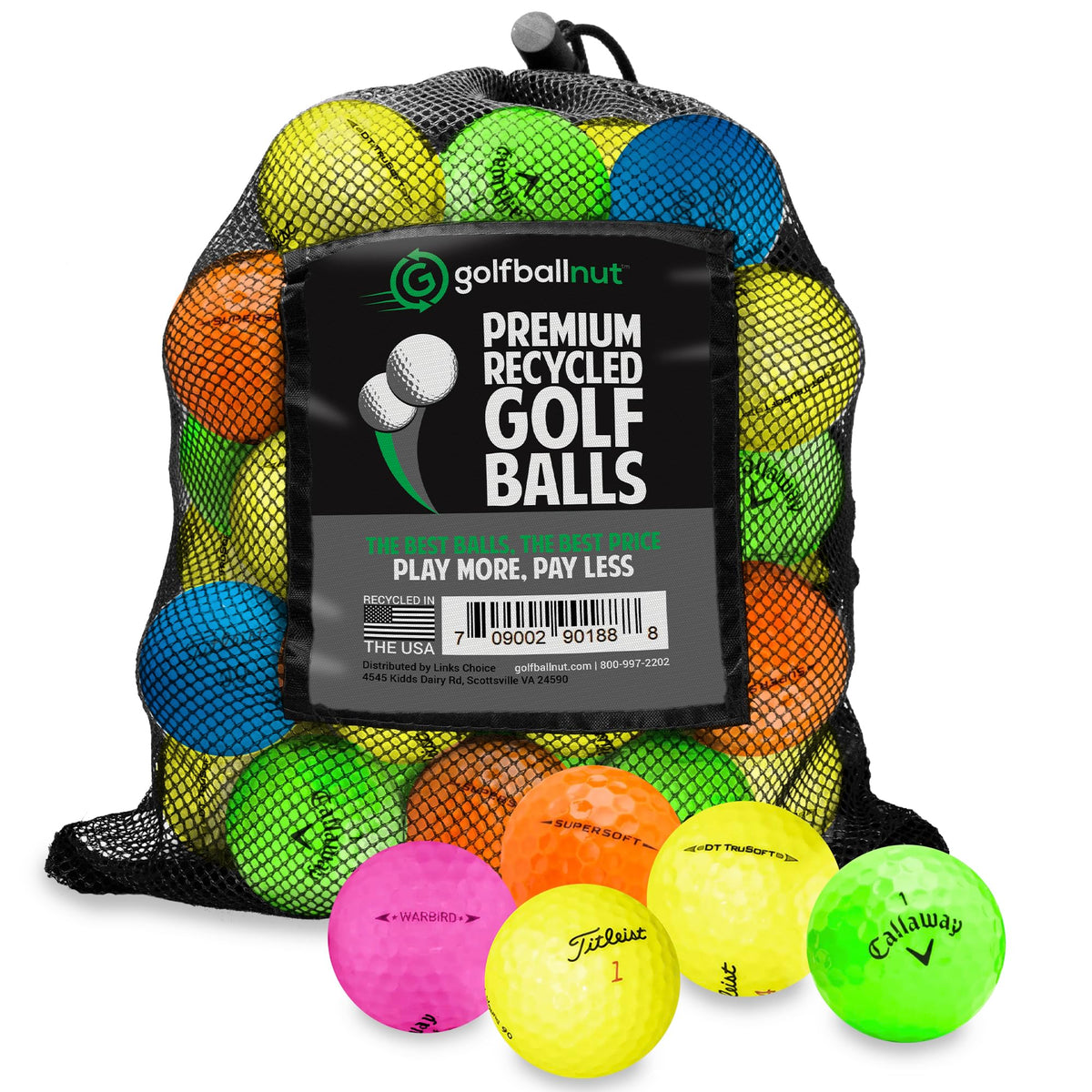 GolfBall Nut 48 used golf balls bulk mix for casual play and practice.