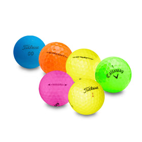 GolfBall Nut colored matte golf balls for high-visibility tracking on course.