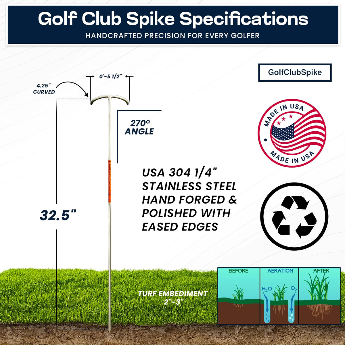 GolfClubSpike helps keep grips dry and clubs clean between shots