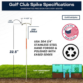 GolfClubSpike helps keep grips dry and clubs clean between shots