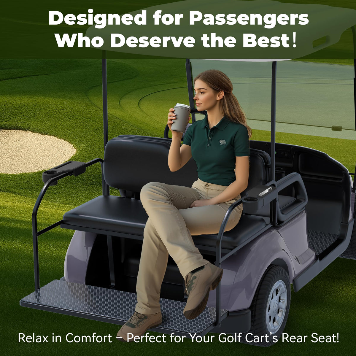 GOLFCOZER Armrest detachable cup holder adds cleaning convenience.