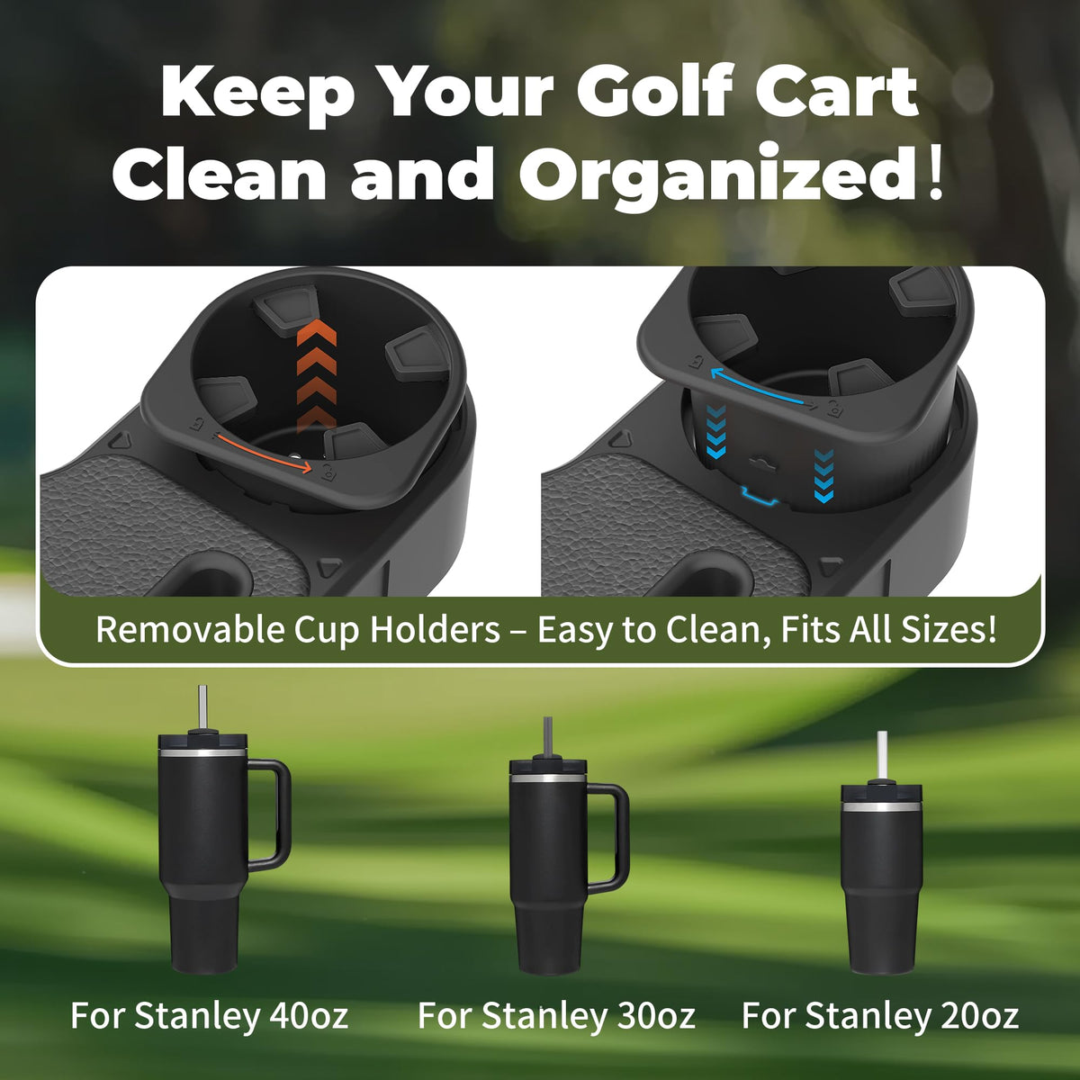 GOLFCOZER Armrest tool-free install for quick, drill-free setup.