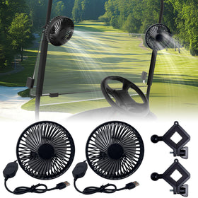 GOLFCOZER golf cart fan clip-mount on square frame delivers stable airflow