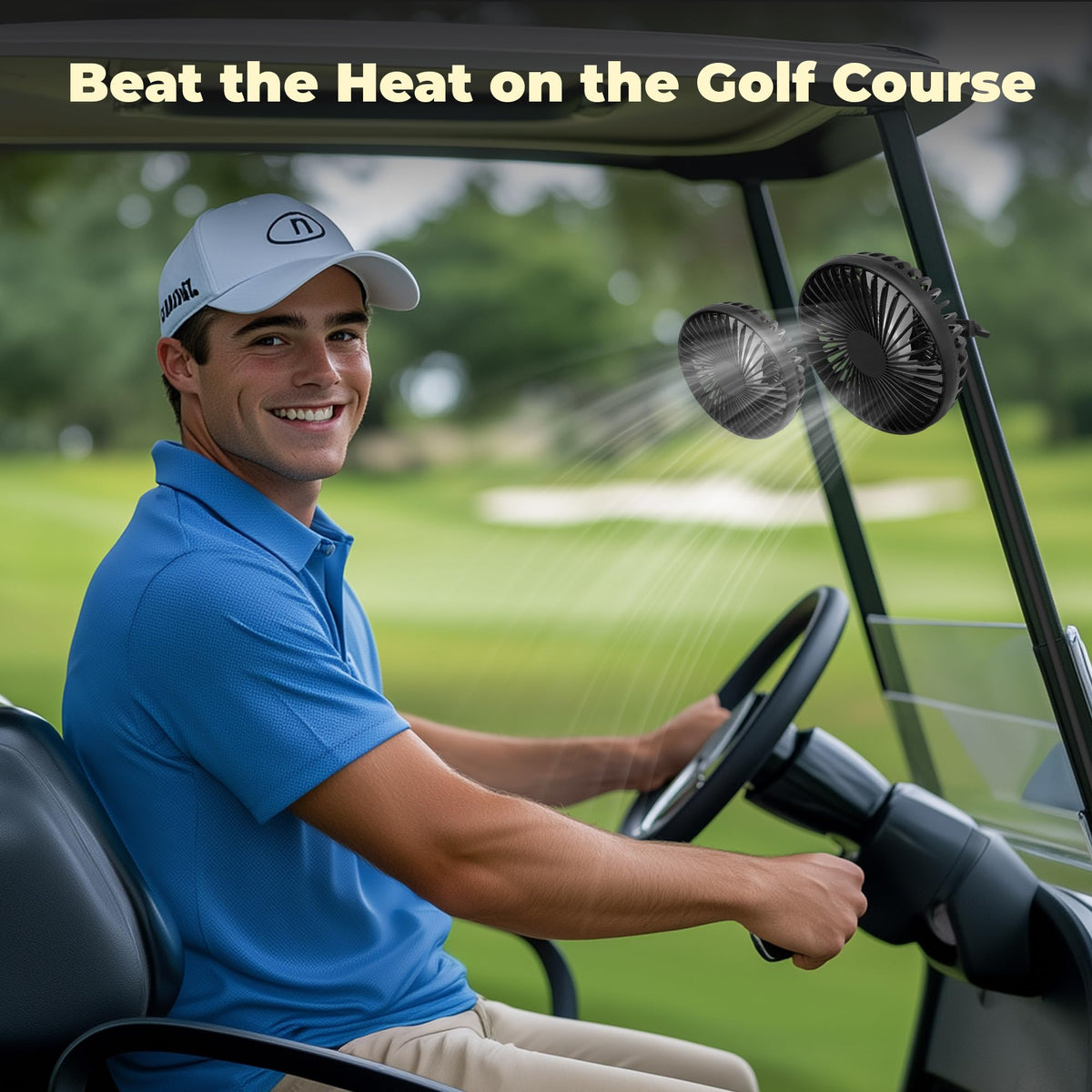 GOLFCOZER golf cart fan installs in minutes with no tools