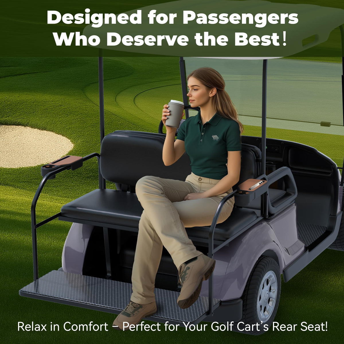 GOLFCOZER tool-free install armrest for quick setup.