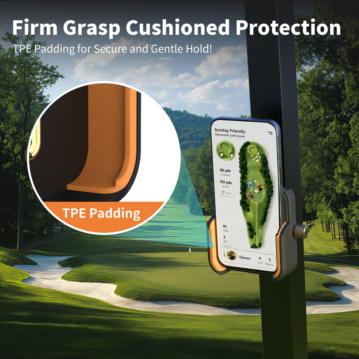 GOLFCOZER universal compatibility fits iPhone, Samsung, and more with or without case