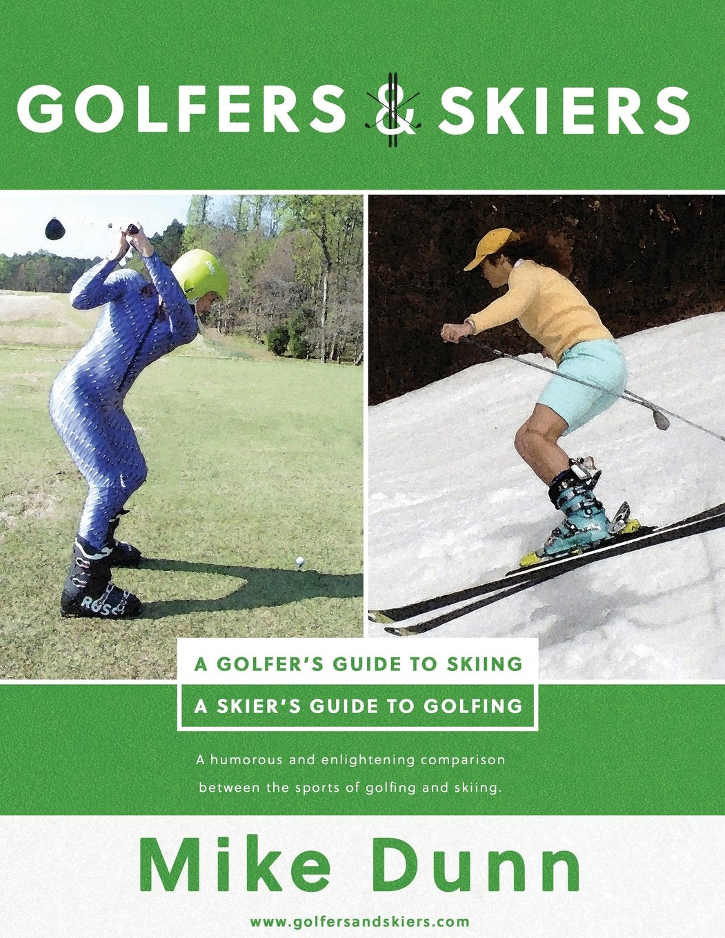 Golfers and Skiers book cover, inviting cozy reading and entertaining conversations.