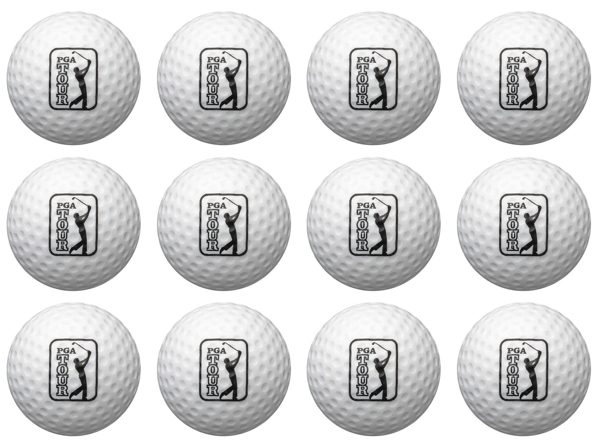 Golfgen PGA Tour foam ball closeup; larger size for easier striking
