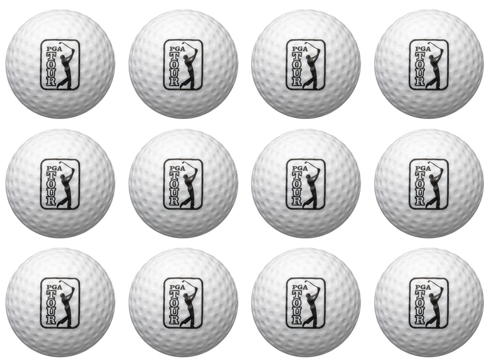 Golfgen PGA Tour foam ball closeup; larger size for easier striking