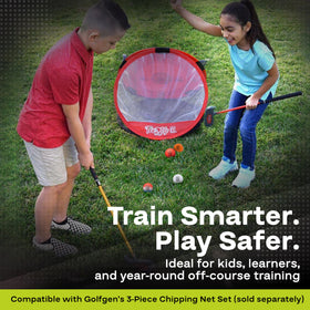 Golfgen PGA Tour foam ball shows regulation-size dimples for realistic contact.