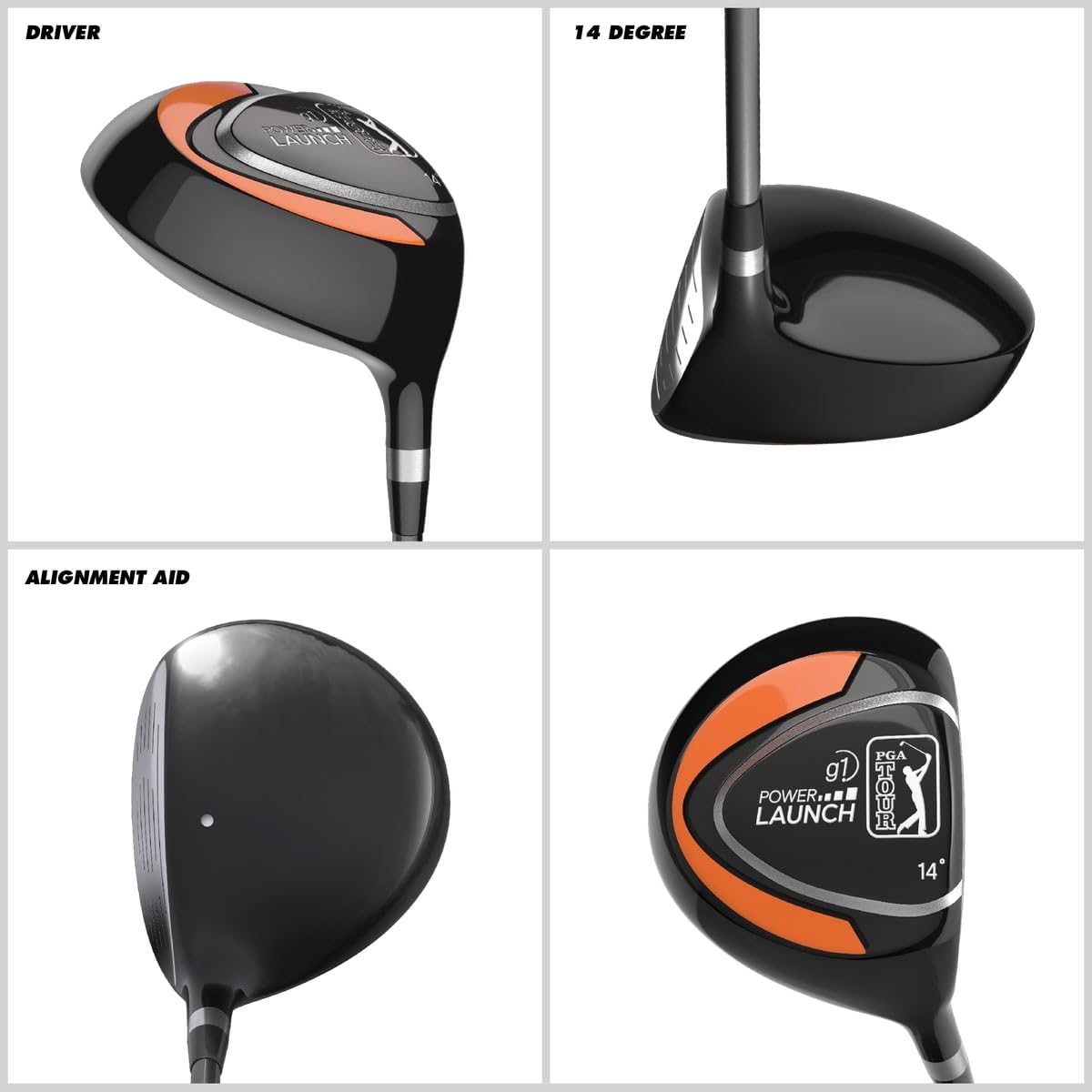 Golfgen PGA Tour G1 Driver side profile shows compact junior club for precise swings.