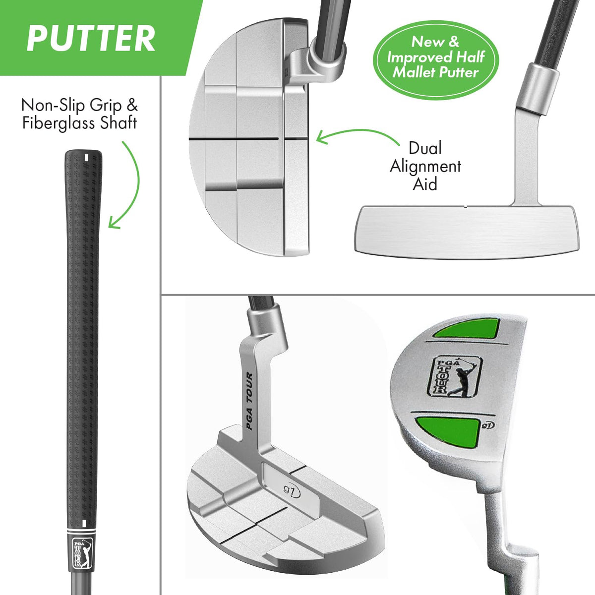 Golfgen PGA Tour G1 Series headcover protects junior clubs on the course.