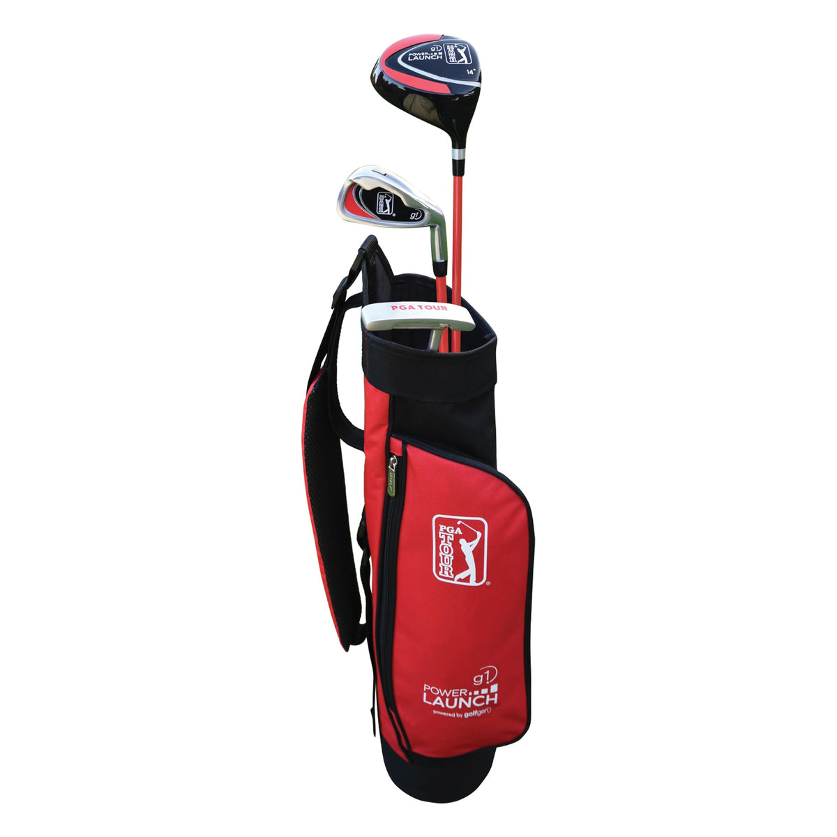 Golfgen PGA Tour G1 Series kids red golf set, complete junior kit for safe practice.