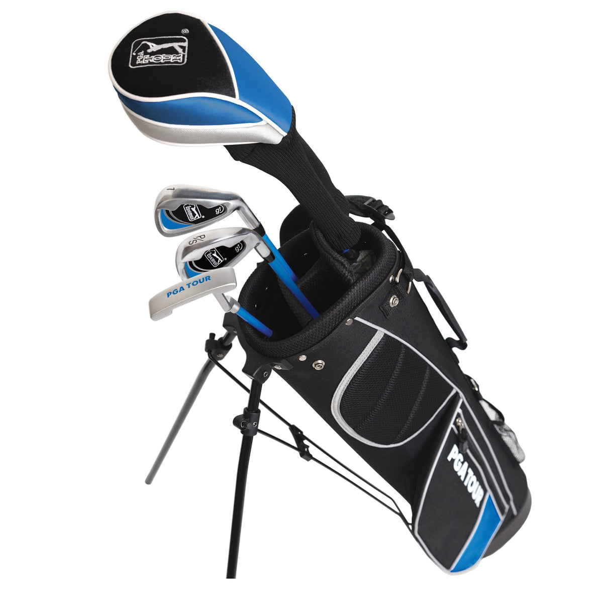 Golfgen PGA Tour GS1 junior set front view showing balanced, easy-swing design for beginners.