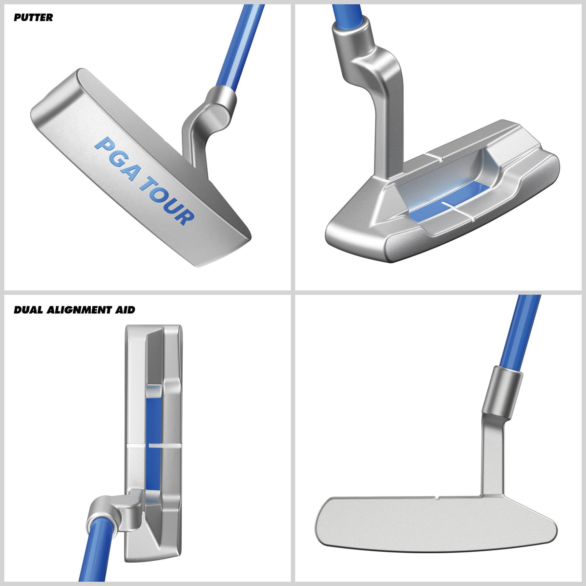 Golfgen PGA Tour GS1 mallet putter with alignment guide improves green setup.