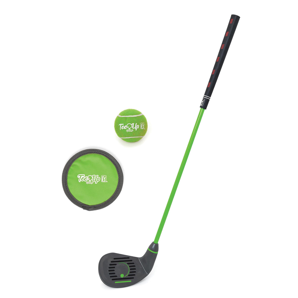 Golfgen PGA TOUR Tee-Up 3-Piece Set green; right-handed, ideal for outdoor practice.