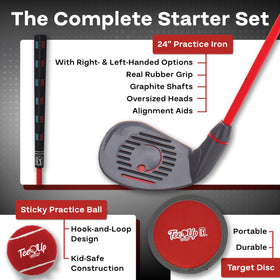 Golfgen Tee-Up sticky ball on target demonstrates accuracy-focused practice