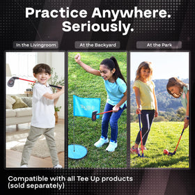 Golfgen Tee-Up target area shows stick-to-target feature for improved aim