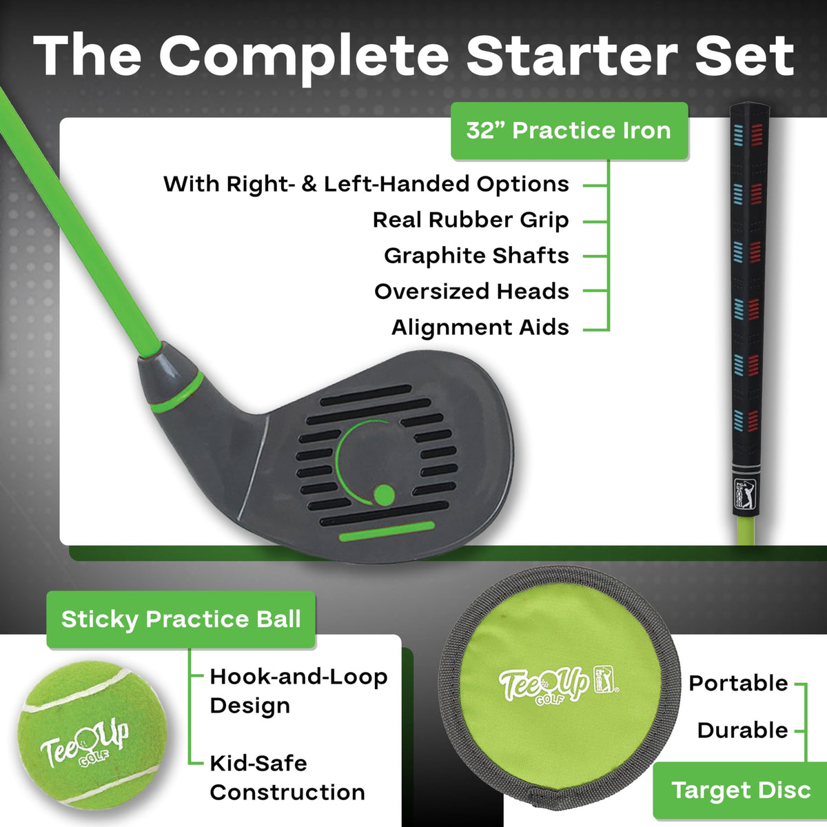 Golfgen PGA Tour Tee-Up set target closeup highlights durable training target