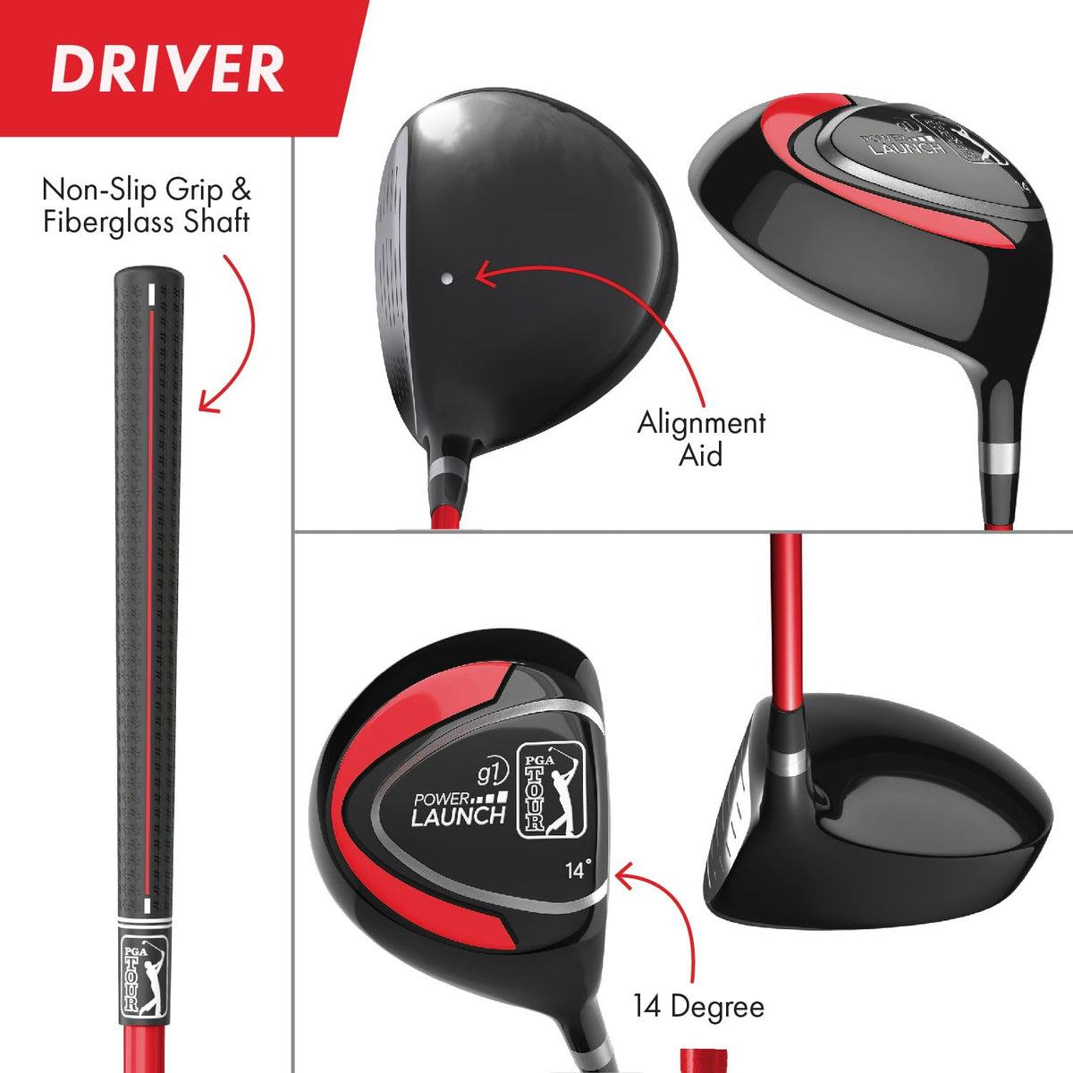 Golfgen PGA Tour Youth Mallet Putter with alignment guide for confident putts