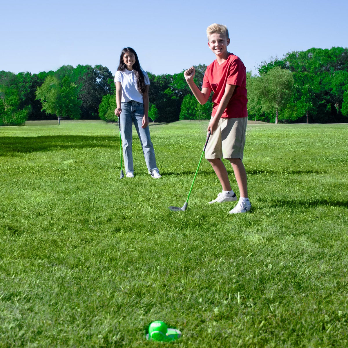 Golfgen Tee-Up packaging is simple for fast at-home training.