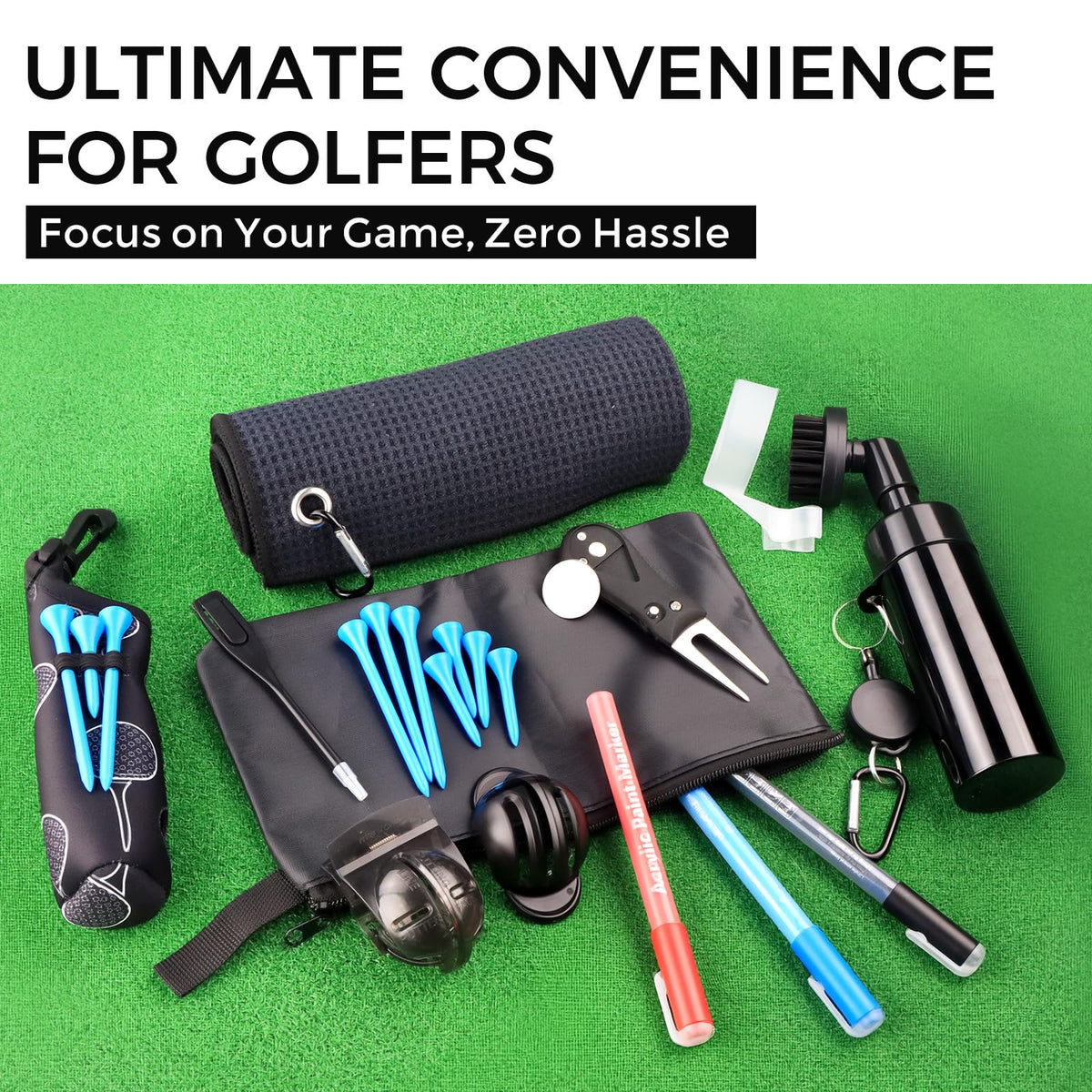 Golfupp complete golf accessories kit for on-course organization