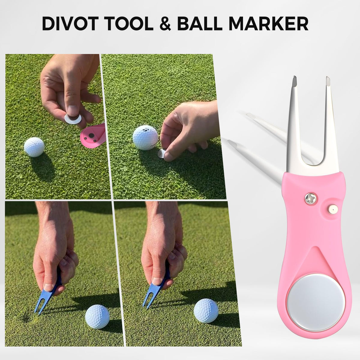 Golfupp pink ball line marker supports accurate putt alignment