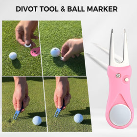 Golfupp pink ball line marker supports accurate putt alignment