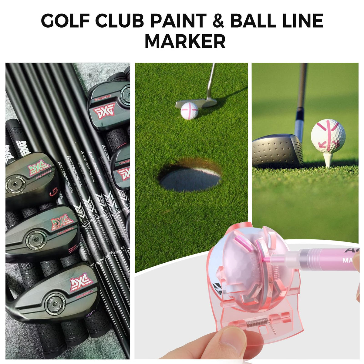 Golfupp pink divot tool with marker enables precise repairs