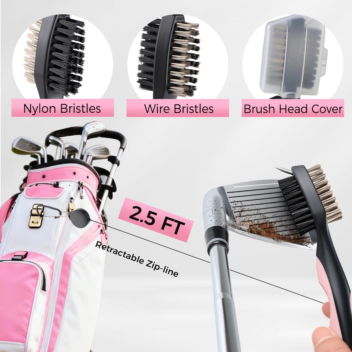Golfupp pink golf towel for hands and equipment during play