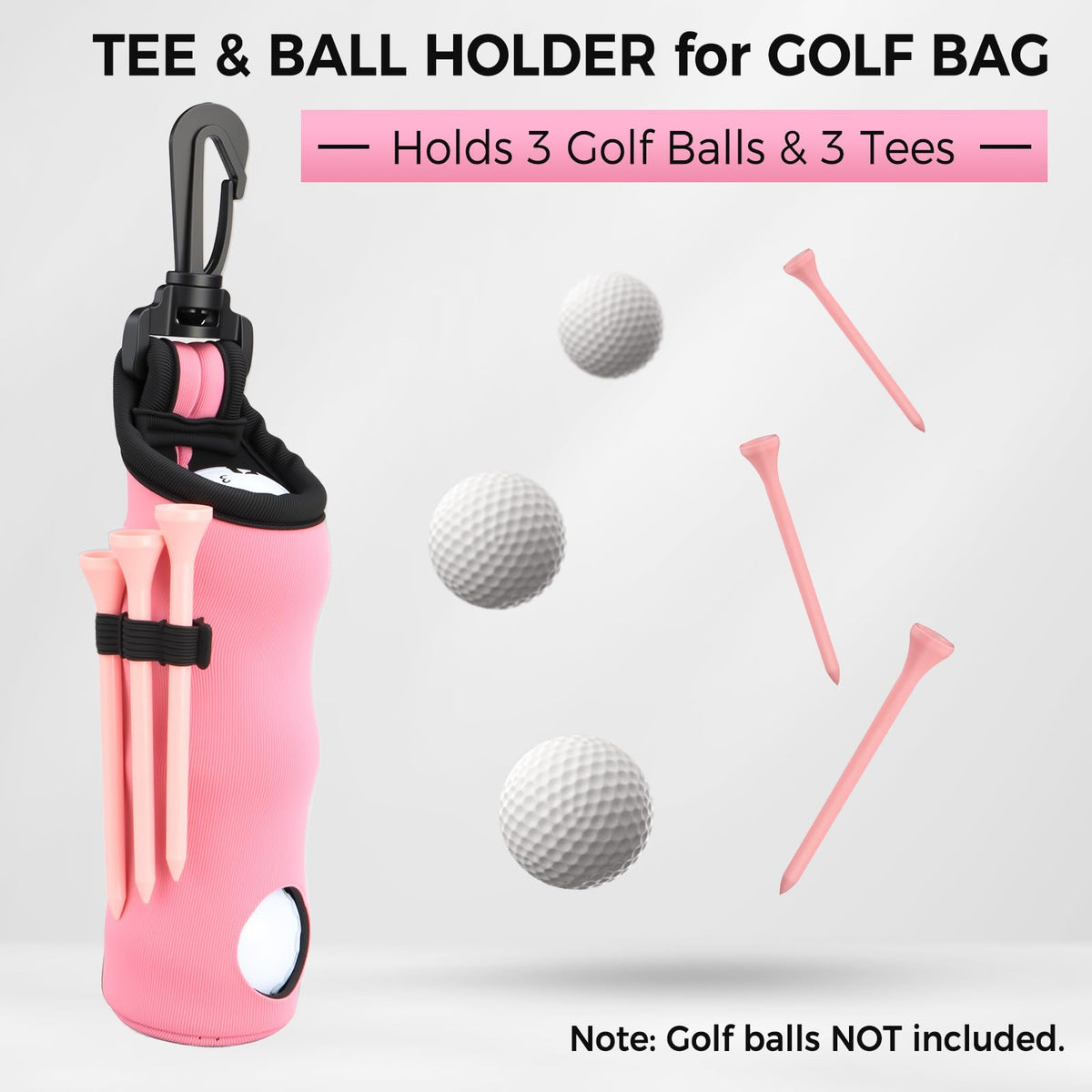 Golfupp pink tee pack helps quick access to tees and balls