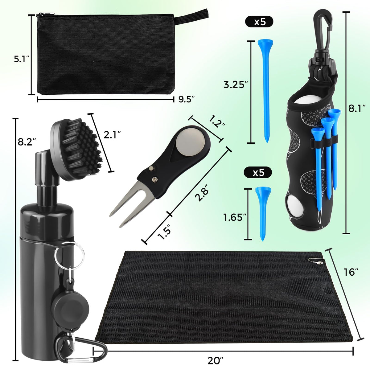 Golfupp zipper-pouch keeps accessories neatly stored in your golf bag