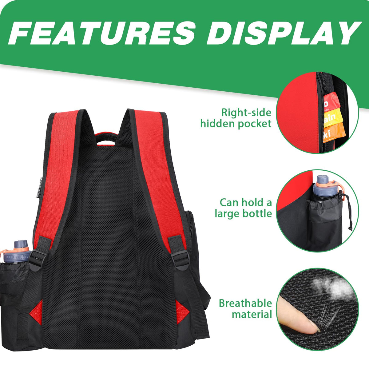 Goloni bag side waterproof pocket with aluminum film for wet gear storage.