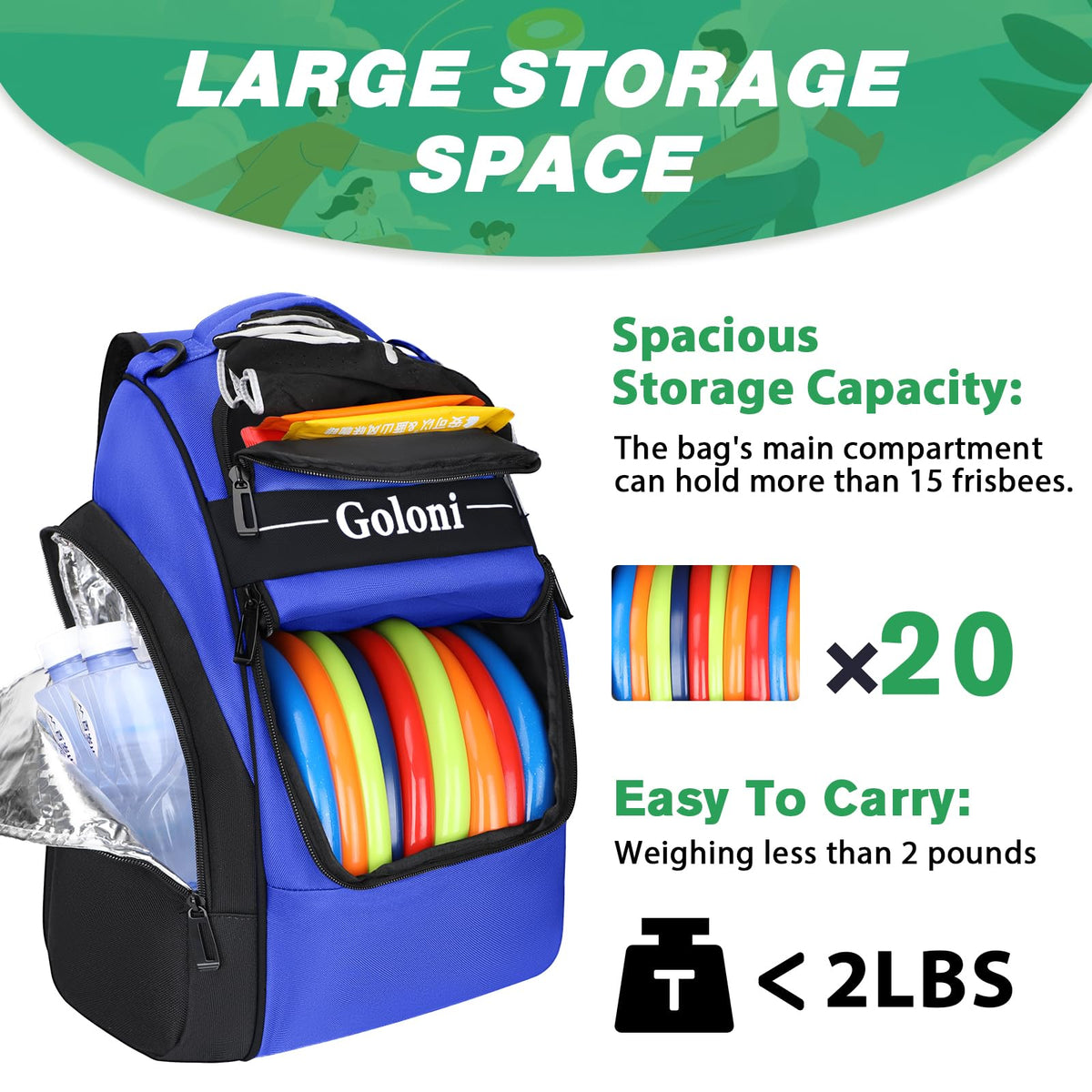 Goloni bag side waterproof pocket for damp or valuables items