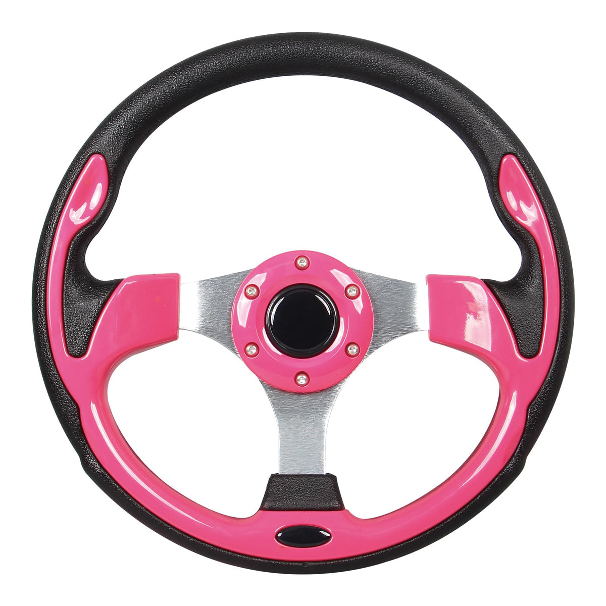 GONMOT pink golf cart steering wheel with ergonomic design for comfortable grip and control.