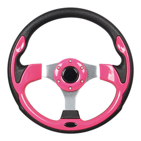 GONMOT pink golf cart steering wheel with ergonomic design for comfortable grip and control.