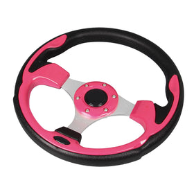 GONMOT pink steering wheel universal fit improves steering reach across EZGO, Club Car, Yamaha models.