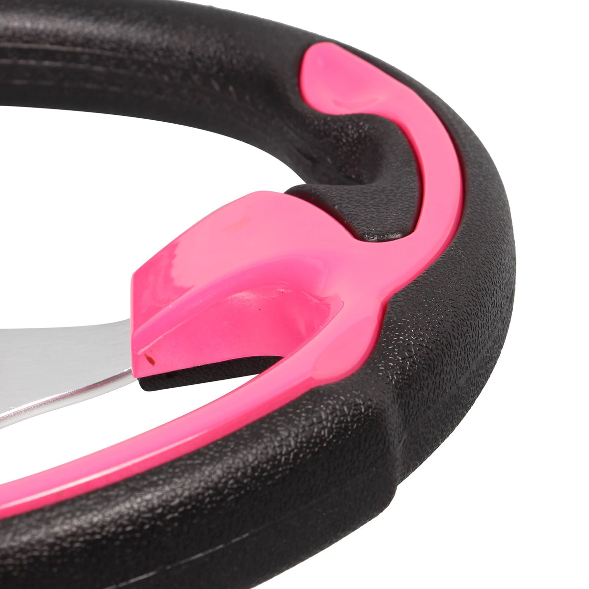 GONMOT pink steering wheel adapter installation demonstrates easy setup and secure fit.