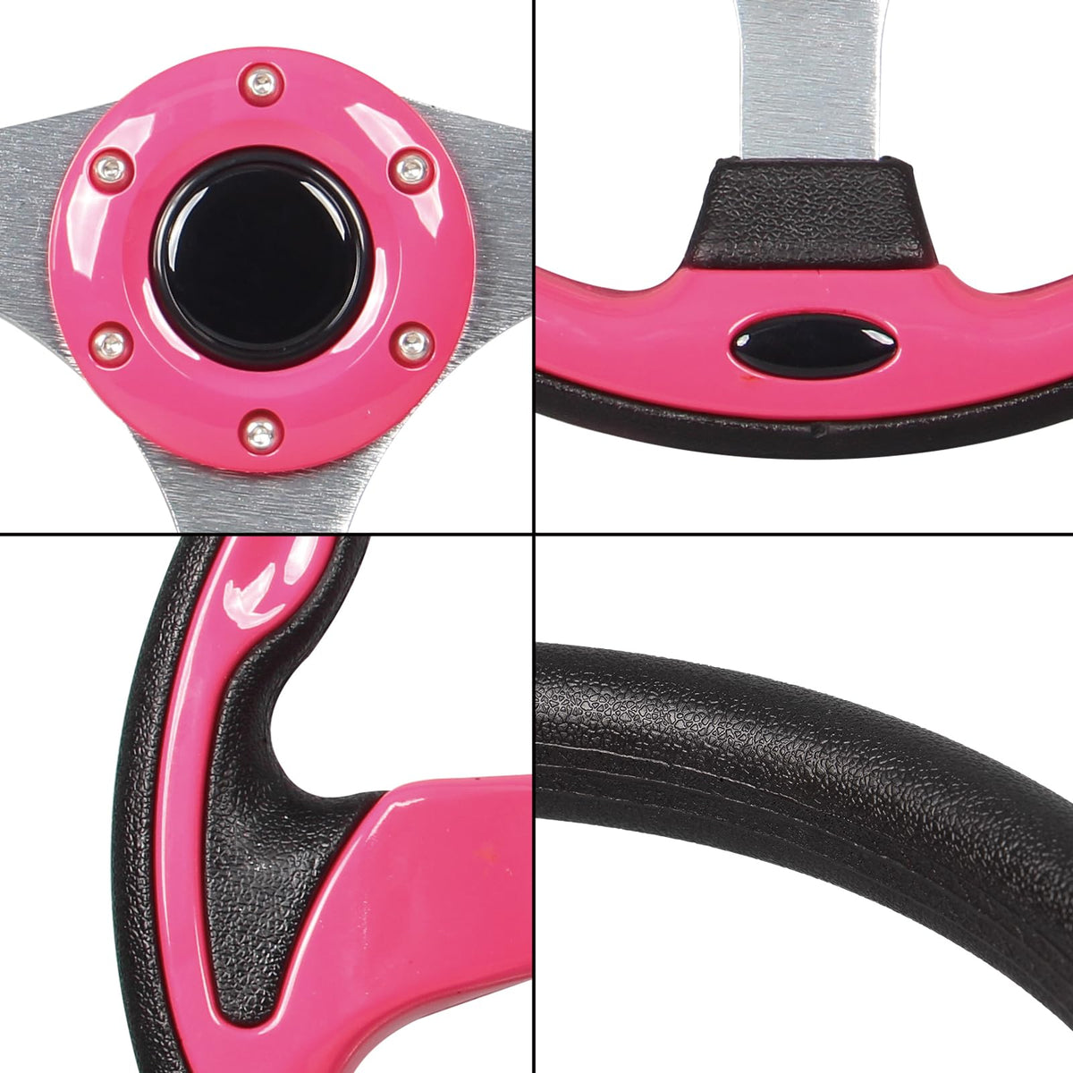 GONMOT pink steering wheel ergonomic grip reduces fatigue on long drives.