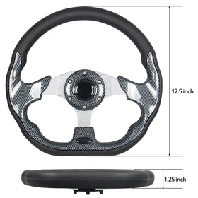 GONMOT silver aluminum frame steering wheel adds durability and premium feel.