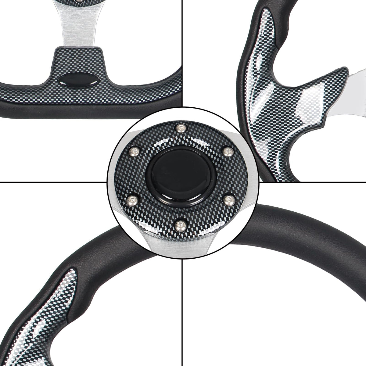 GONMOT universal-fit steering wheel compatible with EZGO, Club Car, and Yamaha models.