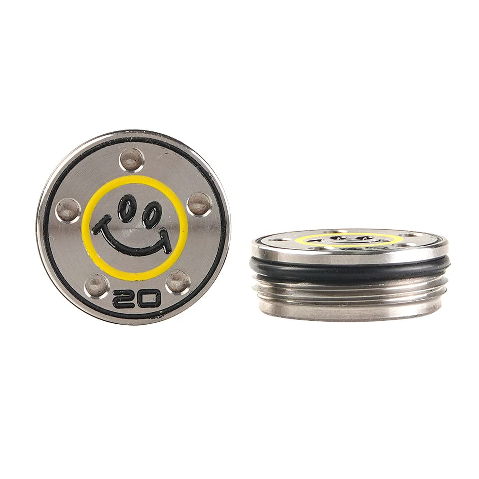 GOOACTION golf weights with a smiling face pattern improve visual cue and precision for Newport-style putters.