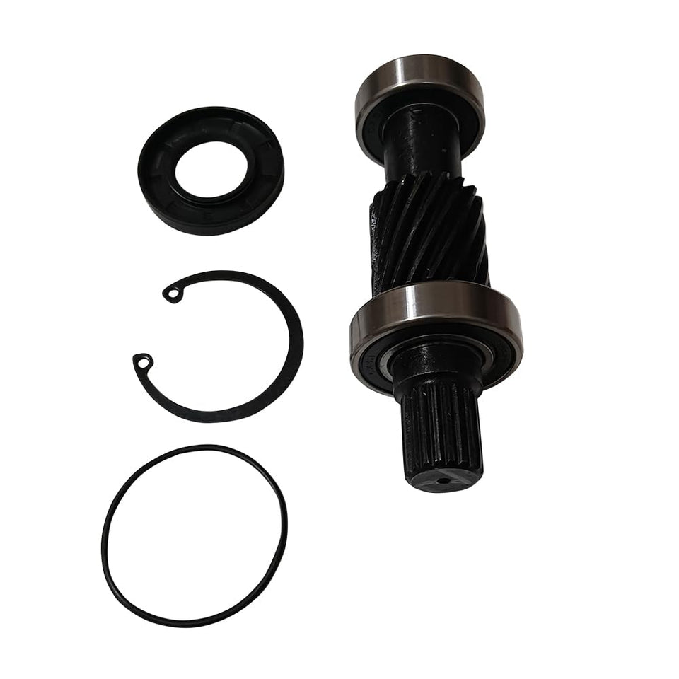 Goodfind68 EZGO RXV input shaft kit 18-tooth close-up with bearings and O-rings.