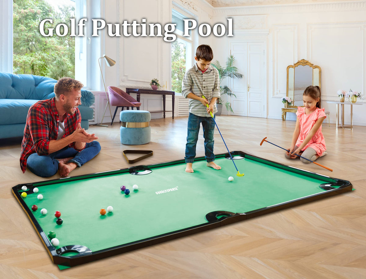 GoodlySports golf balls with billiards-style numbers for scoring practice.