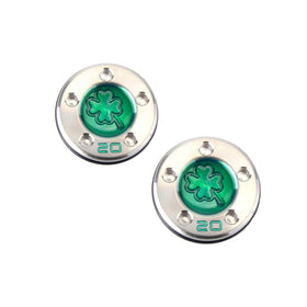 GOOACTION golf putter weights with green four-leaf clover pattern for balance.