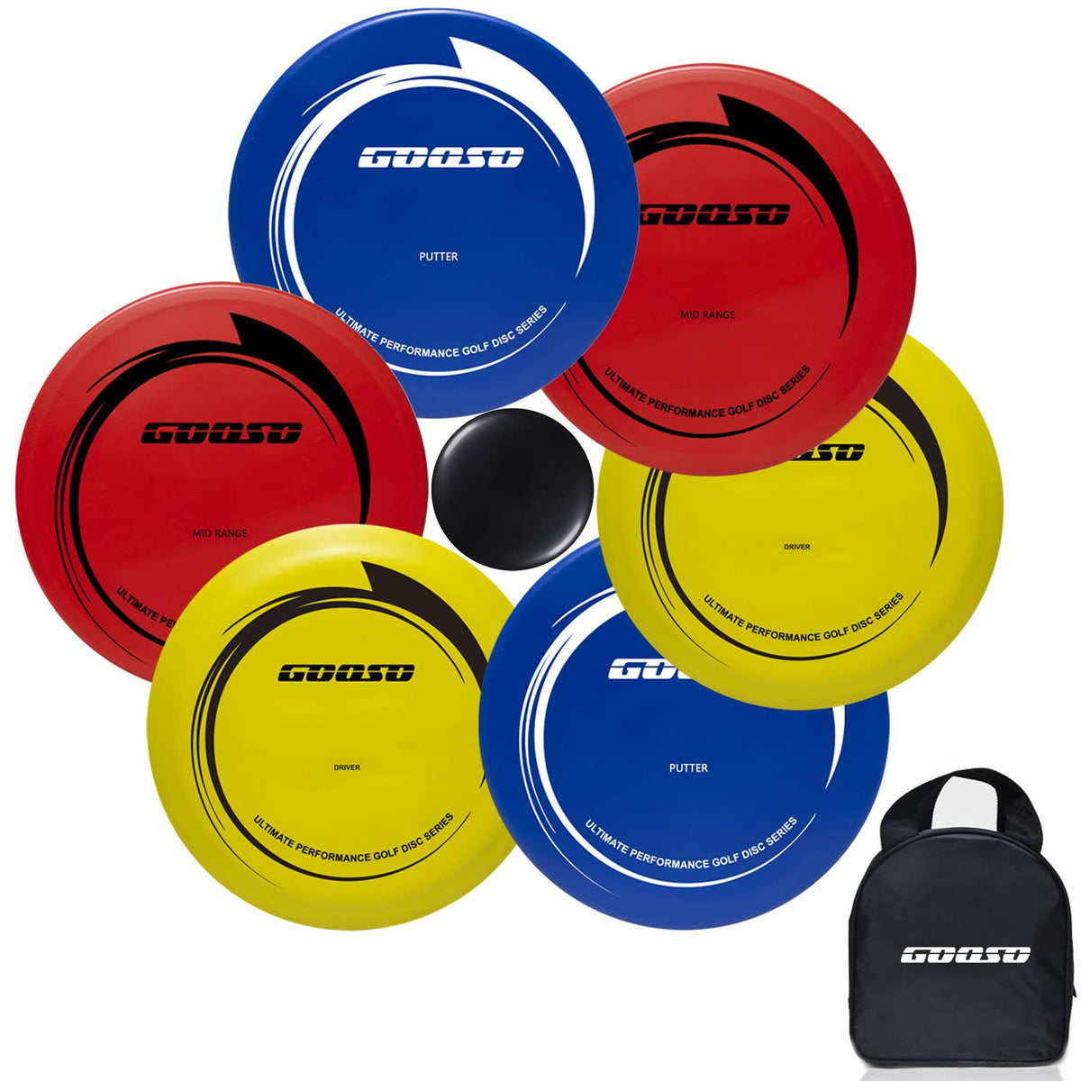GOOSO disc golf set with bag and discs ready for outdoor play