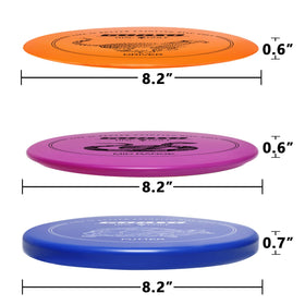 GOOSO discs on the green during play showing flight variety.