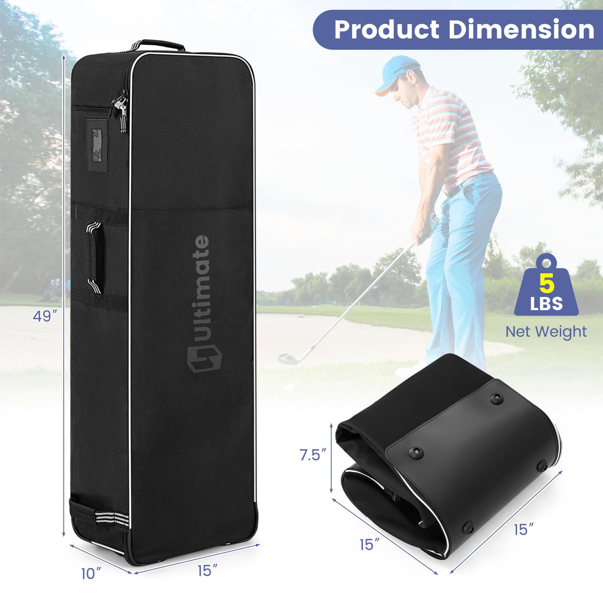 Goplus double-headed zipper with lock adds travel security